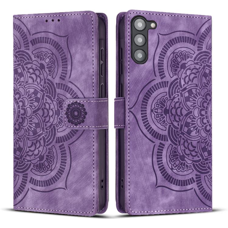 Mandala Embossed Retro Frosted Leather Phone Case, For Samsung Galaxy S25 Ultra 5G, For Samsung Galaxy S24 FE 5G, For Samsung Galaxy S24 Ultra 5G, For Samsung Galaxy S24+ 5G, For Samsung Galaxy S24 5G, For Samsung Galaxy S23 FE 5G                      ...