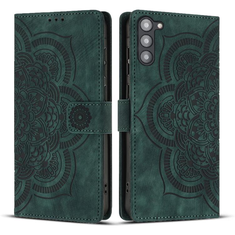 Mandala Embossed Retro Frosted Leather Phone Case, For Samsung Galaxy S25 Ultra 5G, For Samsung Galaxy S24 FE 5G, For Samsung Galaxy S24 Ultra 5G, For Samsung Galaxy S24+ 5G, For Samsung Galaxy S24 5G, For Samsung Galaxy S23 FE 5G                      ...
