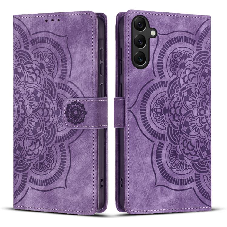 Mandala Embossed Retro Frosted Leather Phone Case, For Samsung Galaxy S25 Ultra 5G, For Samsung Galaxy S24 FE 5G, For Samsung Galaxy S24 Ultra 5G, For Samsung Galaxy S24+ 5G, For Samsung Galaxy S24 5G, For Samsung Galaxy S23 FE 5G                      ...