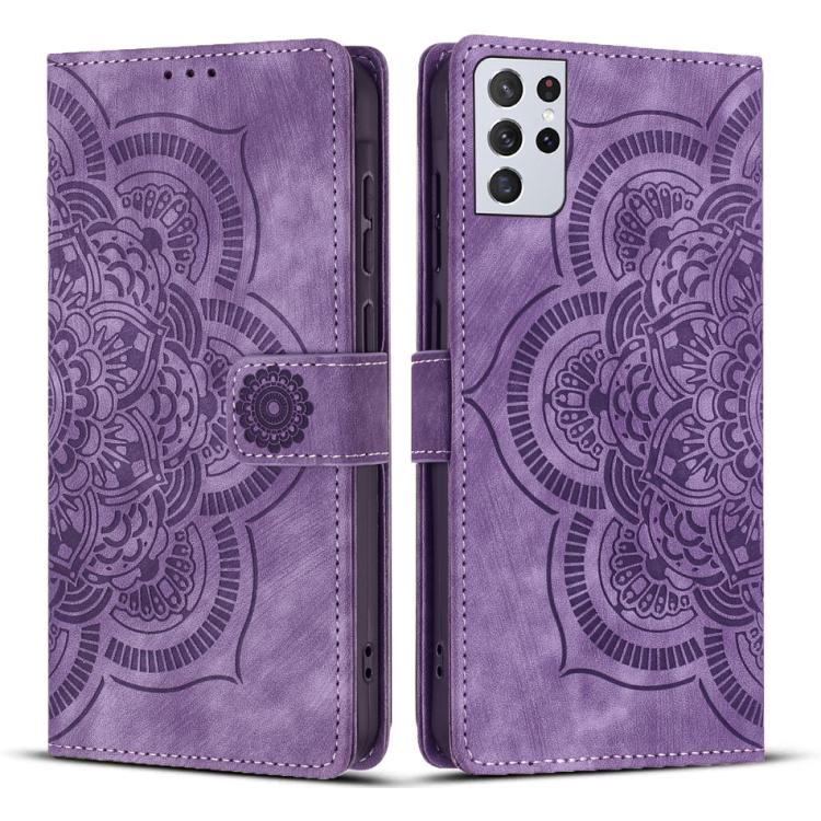 Mandala Embossed Retro Frosted Leather Phone Case, For Samsung Galaxy S20 FE, For Samsung Galaxy S22 Ultra 5G, For Samsung Galaxy S22+ 5G, For Samsung Galaxy S22 5G, For Samsung Galaxy S21 FE 5G, For Samsung Galaxy S21 5G, For Samsung Galaxy S21+ 5G   ...