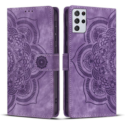 Mandala Embossed Retro Frosted Leather Phone Case, For Samsung Galaxy S20 FE, For Samsung Galaxy S22 Ultra 5G, For Samsung Galaxy S22+ 5G, For Samsung Galaxy S22 5G, For Samsung Galaxy S21 FE 5G, For Samsung Galaxy S21 5G, For Samsung Galaxy S21+ 5G   ...