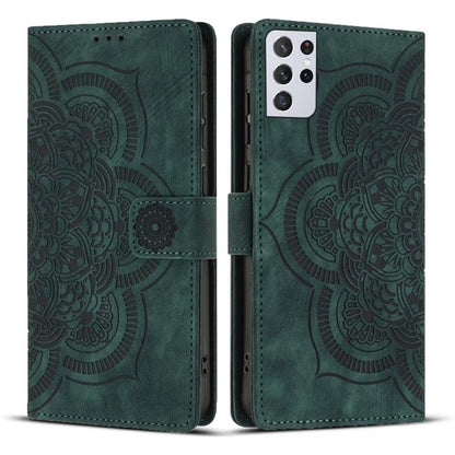 Mandala Embossed Retro Frosted Leather Phone Case, For Samsung Galaxy S20 FE, For Samsung Galaxy S22 Ultra 5G, For Samsung Galaxy S22+ 5G, For Samsung Galaxy S22 5G, For Samsung Galaxy S21 FE 5G, For Samsung Galaxy S21 5G, For Samsung Galaxy S21+ 5G   ...