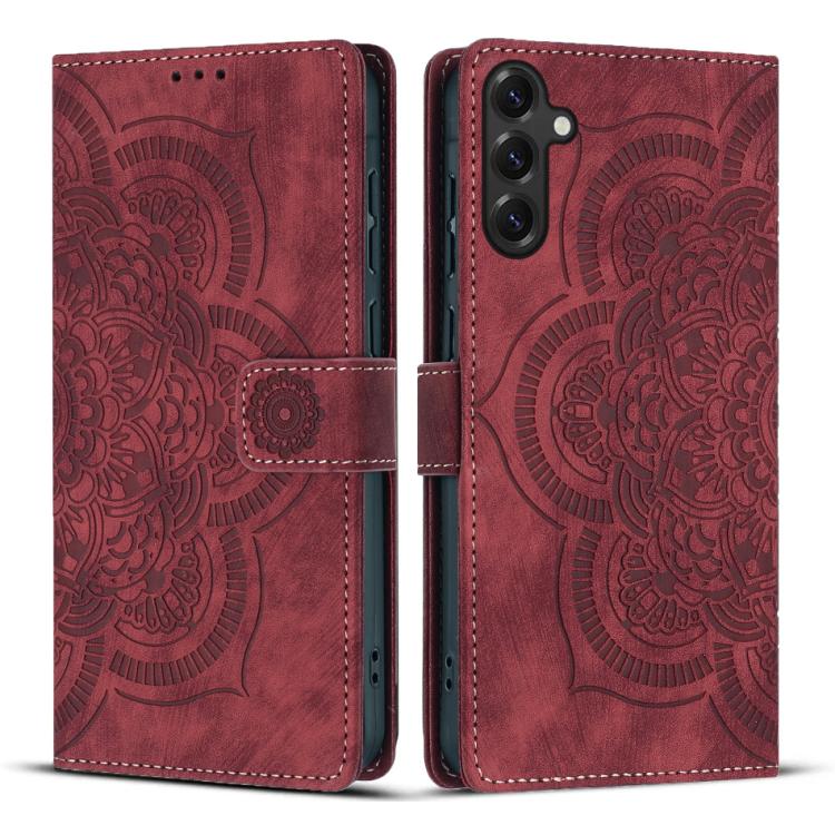Mandala Embossed Retro Frosted Leather Phone Case, For Samsung Galaxy S26+ 5G, For Samsung Galaxy S26 Edge 5G, For Samsung Galaxy S26 Ultra 5G, For Samsung Galaxy S26 5G, For Samsung Galaxy S25 FE 5G, For Samsung Galaxy S25 Edge 5G                     ...