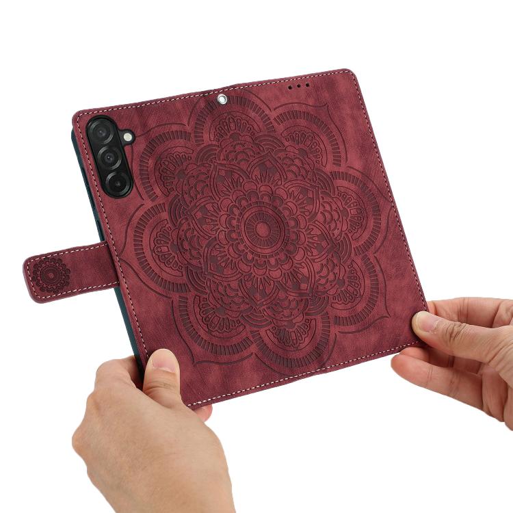 Mandala Embossed Retro Frosted Leather Phone Case, For Galaxy S26 FE 5G, For Samsung Galaxy S26+ 5G, For Samsung Galaxy S26 Edge 5G, For Samsung Galaxy S26 Ultra 5G, For Samsung Galaxy S26 5G, For Samsung Galaxy S25 FE 5G, For Samsung Galaxy S25 Edge 5...