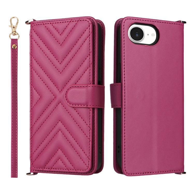 Multifunctional 6-Card Slots Leather Phone Case with Wrist Strap