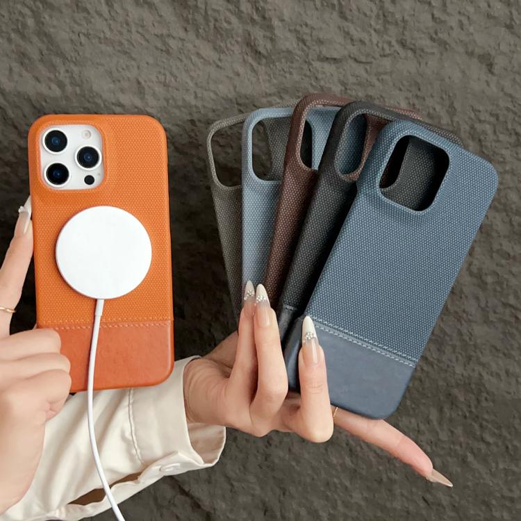 Stitching Cloth MagSafe Magnetic PC Hybrid PU Phone Case