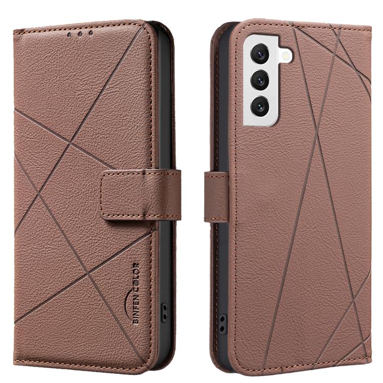 Geometric Pattern RFID Leather Phone Case, For Samsung Galaxy S22 5G, For Samsung Galaxy S21 FE 5G, For Samsung Galaxy S21 5G, For Samsung Galaxy S21+ 5G, For Samsung Galaxy S21 Ultra 5G