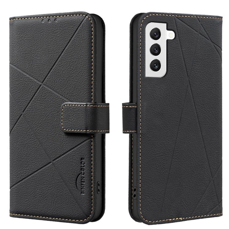 Geometric Pattern RFID Leather Phone Case, For Samsung Galaxy S22 5G, For Samsung Galaxy S21 FE 5G, For Samsung Galaxy S21 5G, For Samsung Galaxy S21+ 5G, For Samsung Galaxy S21 Ultra 5G