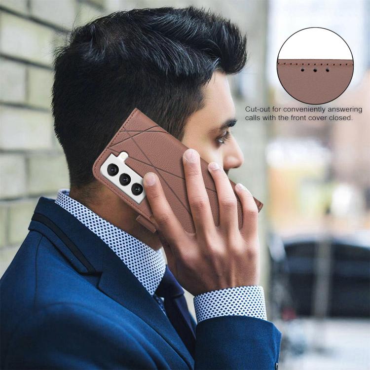 Geometric Pattern RFID Leather Phone Case, For Samsung Galaxy S22 5G, For Samsung Galaxy S21 FE 5G, For Samsung Galaxy S21 5G, For Samsung Galaxy S21+ 5G, For Samsung Galaxy S21 Ultra 5G