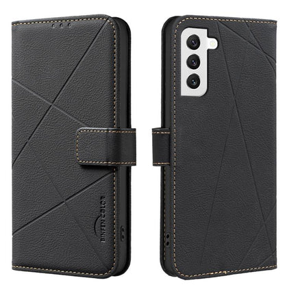 Geometric Pattern RFID Leather Phone Case, For Samsung Galaxy S22 5G, For Samsung Galaxy S21 FE 5G, For Samsung Galaxy S21 5G, For Samsung Galaxy S21+ 5G, For Samsung Galaxy S21 Ultra 5G