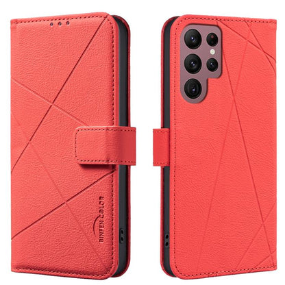 Geometric Pattern RFID Leather Phone Case, For Samsung Galaxy S25 Ultra 5G, For Samsung Galaxy S24 Ultra 5G, For Samsung Galaxy S23 FE 5G, For Samsung Galaxy S23 Ultra 5G, For Samsung Galaxy S23+ 5G, For Samsung Galaxy S23 5G                           ...