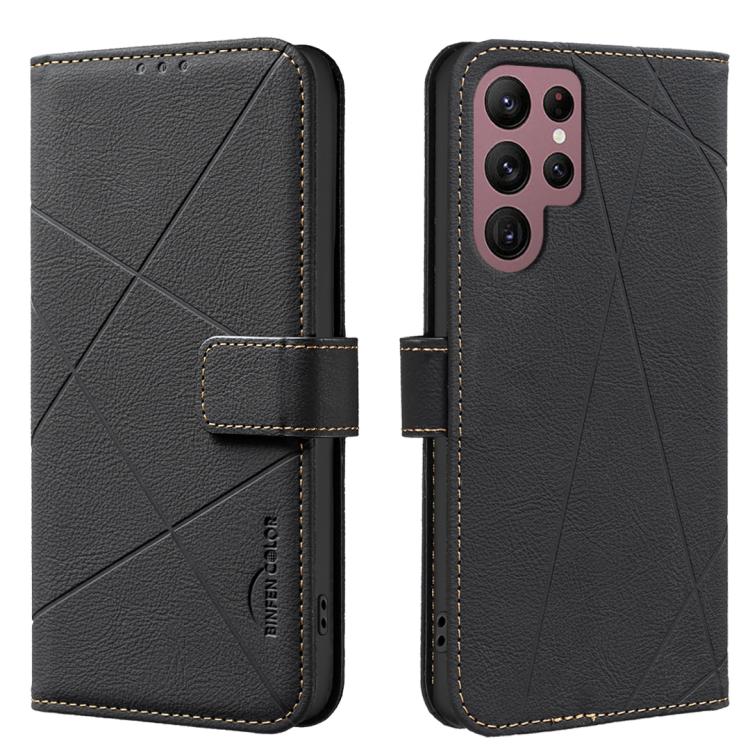 Geometric Pattern RFID Leather Phone Case, For Samsung Galaxy S25 Ultra 5G, For Samsung Galaxy S24 Ultra 5G, For Samsung Galaxy S23 FE 5G, For Samsung Galaxy S23 Ultra 5G, For Samsung Galaxy S23+ 5G, For Samsung Galaxy S23 5G                           ...