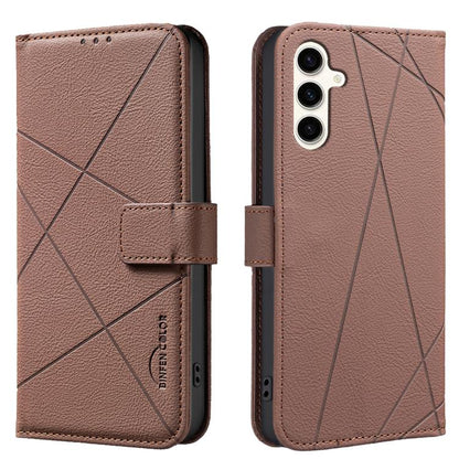 Geometric Pattern RFID Leather Phone Case, For Samsung Galaxy S25 Ultra 5G, For Samsung Galaxy S24 Ultra 5G, For Samsung Galaxy S23 FE 5G, For Samsung Galaxy S23 Ultra 5G, For Samsung Galaxy S23+ 5G, For Samsung Galaxy S23 5G                           ...