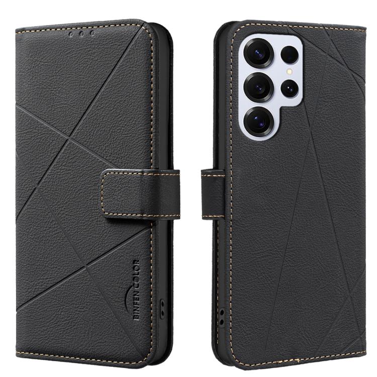 Geometric Pattern RFID Leather Phone Case, For Samsung Galaxy S25 Ultra 5G, For Samsung Galaxy S24 Ultra 5G, For Samsung Galaxy S23 FE 5G, For Samsung Galaxy S23 Ultra 5G, For Samsung Galaxy S23+ 5G, For Samsung Galaxy S23 5G                           ...