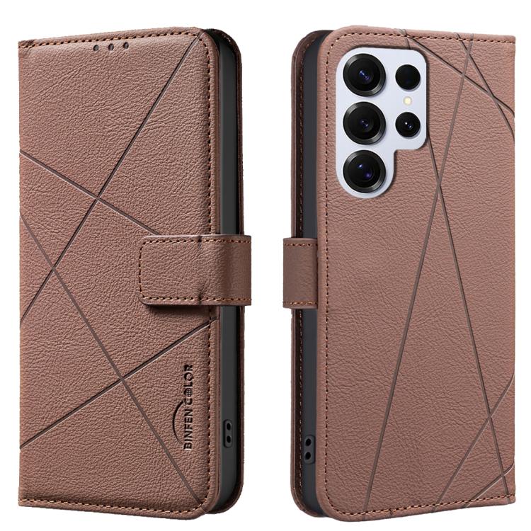 Geometric Pattern RFID Leather Phone Case, For Samsung Galaxy S25 Ultra 5G, For Samsung Galaxy S24 Ultra 5G, For Samsung Galaxy S23 FE 5G, For Samsung Galaxy S23 Ultra 5G, For Samsung Galaxy S23+ 5G, For Samsung Galaxy S23 5G                           ...