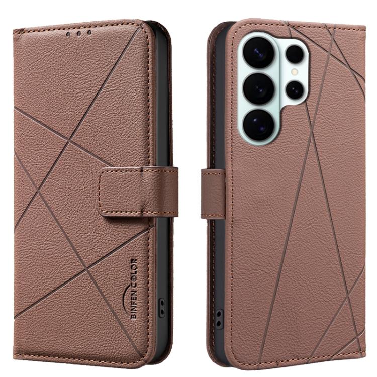 Geometric Pattern RFID Leather Phone Case, For Samsung Galaxy S26 Ultra 5G, For Samsung Galaxy S26 5G, For Samsung Galaxy S25 FE 5G, For Samsung Galaxy S25 Edge 5G, For Samsung Galaxy S25 / S24 5G, For Samsung Galaxy S25+ / S24+ 5G                     ...