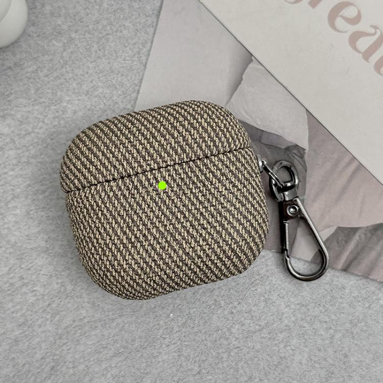 Diagonal Striped Leather Bluetooth Earphone Protective Case