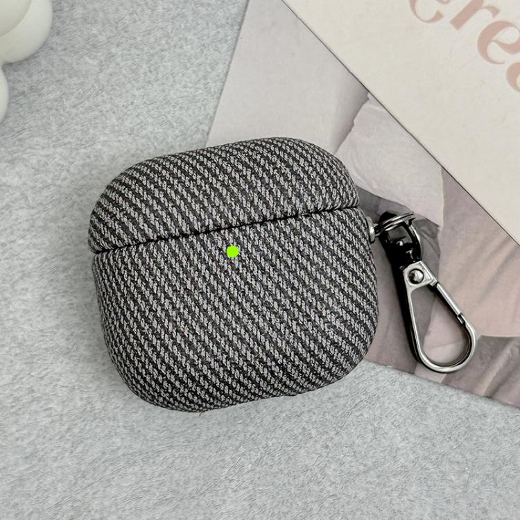 Diagonal Striped Leather Bluetooth Earphone Protective Case