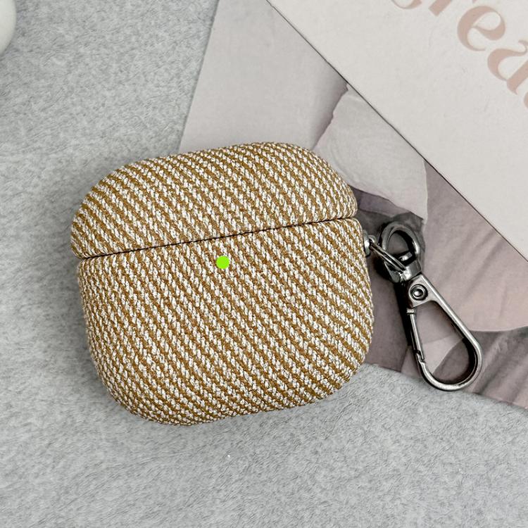 Diagonal Striped Leather Bluetooth Earphone Protective Case
