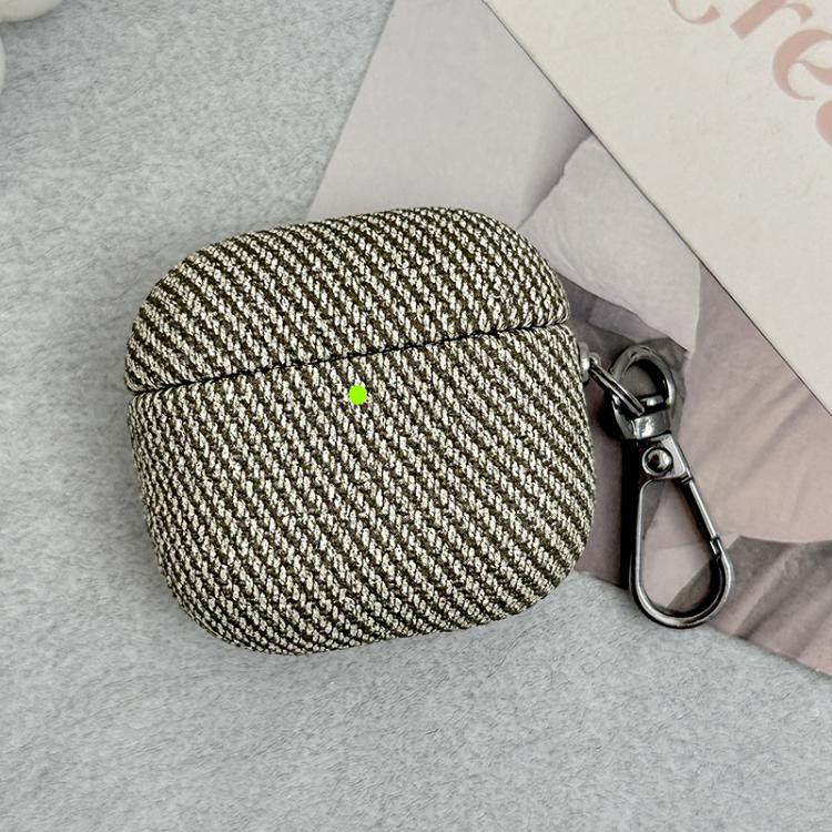 Diagonal Striped Leather Bluetooth Earphone Protective Case