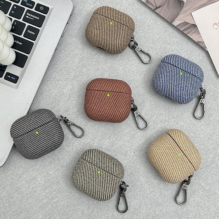 Diagonal Striped Leather Bluetooth Earphone Protective Case