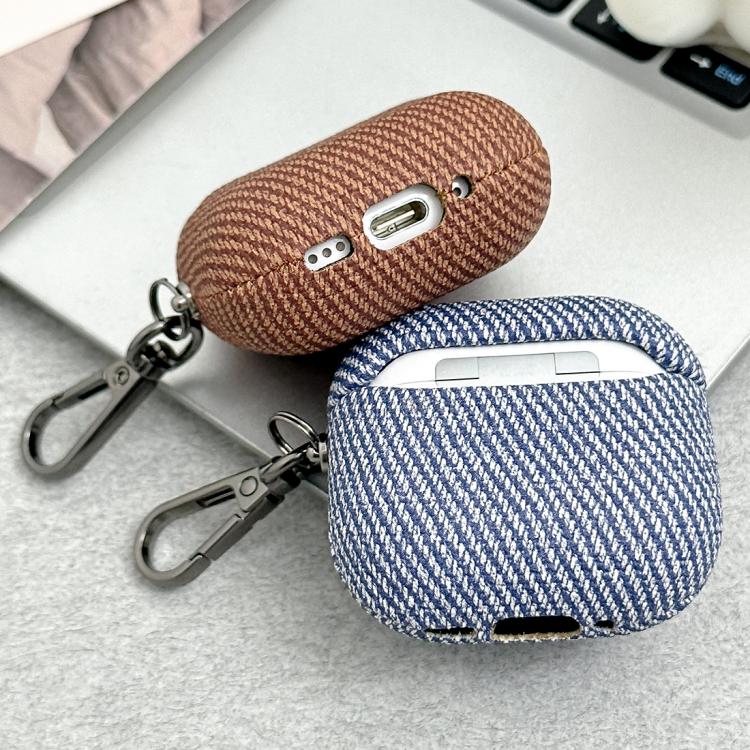 Diagonal Striped Leather Bluetooth Earphone Protective Case