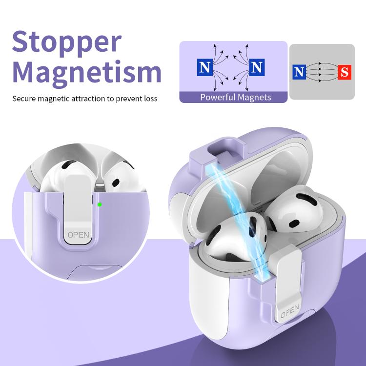 Automatic Pop-up Cover Holder Earphone Case with Switch Lock