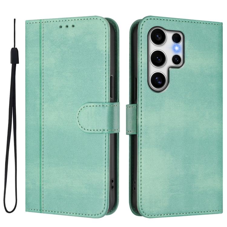 Line Splicing Buckle Retro Leather Phone Case, For Samsung Galaxy S25 Ultra 5G, For Samsung Galaxy S24 FE 5G, For Samsung Galaxy S24 Ultra 5G, For Samsung Galaxy S23 FE 5G, For Samsung Galaxy S23 Ultra 5G, For Samsung Galaxy S23+ 5G