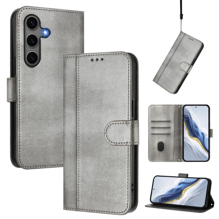 Line Splicing Buckle Retro Leather Phone Case, For Samsung Galaxy S26+ 5G, For Samsung Galaxy S25 Edge 5G, For Samsung Galaxy S26 Ultra 5G, For Samsung Galaxy S26 5G, For Samsung Galaxy S25 / S24 5G, For Samsung Galaxy S25+ / S24+ 5G