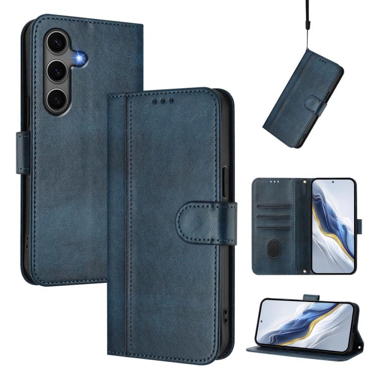 Line Splicing Buckle Retro Leather Phone Case, For Samsung Galaxy S26+ 5G, For Samsung Galaxy S25 Edge 5G, For Samsung Galaxy S26 Ultra 5G, For Samsung Galaxy S26 5G, For Samsung Galaxy S25 / S24 5G, For Samsung Galaxy S25+ / S24+ 5G