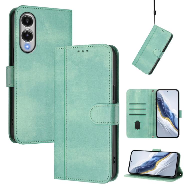 Line Splicing Buckle Retro Leather Phone Case, For Galaxy S26 FE 5G, For Samsung Galaxy S26 Ultra 5G, For Samsung Galaxy S26+ 5G, For Samsung Galaxy S25 Edge 5G, For Samsung Galaxy S25 / S24 5G, For Samsung Galaxy S25+ / S24+ 5G