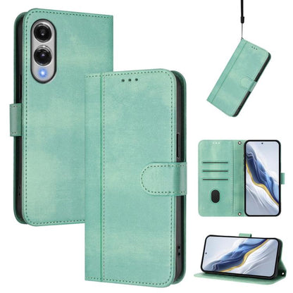 Line Splicing Buckle Retro Leather Phone Case, For Galaxy S26 FE 5G, For Samsung Galaxy S26 Ultra 5G, For Samsung Galaxy S26+ 5G, For Samsung Galaxy S25 Edge 5G, For Samsung Galaxy S25 / S24 5G, For Samsung Galaxy S25+ / S24+ 5G