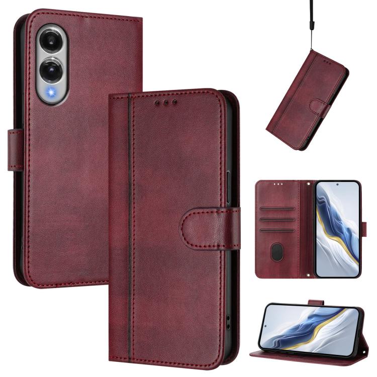 Line Splicing Buckle Retro Leather Phone Case, For Samsung Galaxy S26+ 5G, For Samsung Galaxy S25 Edge 5G, For Samsung Galaxy S26 Ultra 5G, For Samsung Galaxy S26 5G, For Samsung Galaxy S25 / S24 5G, For Samsung Galaxy S25+ / S24+ 5G