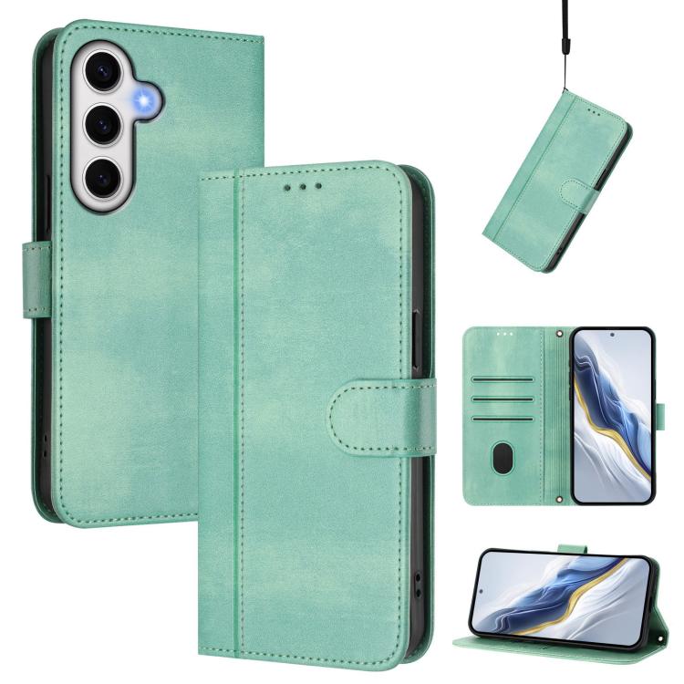 Line Splicing Buckle Retro Leather Phone Case, For Samsung Galaxy S25 Ultra 5G, For Samsung Galaxy S24 FE 5G, For Samsung Galaxy S24 Ultra 5G, For Samsung Galaxy S23 FE 5G, For Samsung Galaxy S23 Ultra 5G, For Samsung Galaxy S23+ 5G