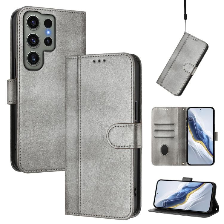 Line Splicing Buckle Retro Leather Phone Case, For Samsung Galaxy S25 Ultra 5G, For Samsung Galaxy S24 FE 5G, For Samsung Galaxy S24 Ultra 5G, For Samsung Galaxy S23 FE 5G, For Samsung Galaxy S23 Ultra 5G, For Samsung Galaxy S23+ 5G