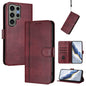 Line Splicing Buckle Retro Leather Phone Case, For Samsung Galaxy S25 Ultra 5G, For Samsung Galaxy S24 FE 5G, For Samsung Galaxy S24 Ultra 5G, For Samsung Galaxy S23 FE 5G, For Samsung Galaxy S23 Ultra 5G, For Samsung Galaxy S23+ 5G