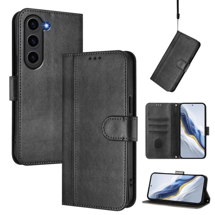 Line Splicing Buckle Retro Leather Phone Case, For Samsung Galaxy S23 5G, For Samsung Galaxy S20 FE, For Samsung Galaxy S22 Ultra 5G, For Samsung Galaxy S22+ 5G, For Samsung Galaxy S22 5G, For Samsung Galaxy S21 FE 5G