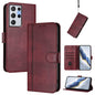 Line Splicing Buckle Retro Leather Phone Case, For Samsung Galaxy S21 5G, For Samsung Galaxy S21+ 5G, For Samsung Galaxy S21 Ultra 5G, For Samsung Galaxy S20 Ultra, For Samsung Galaxy S20, For Samsung Galaxy S20+