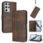 Line Splicing Buckle Retro Leather Phone Case, For Samsung Galaxy S21 5G, For Samsung Galaxy S21+ 5G, For Samsung Galaxy S21 Ultra 5G, For Samsung Galaxy S20 Ultra, For Samsung Galaxy S20, For Samsung Galaxy S20+