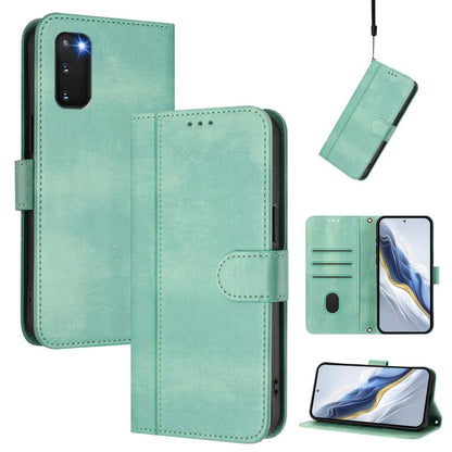 Line Splicing Buckle Retro Leather Phone Case, For Samsung Galaxy S21 5G, For Samsung Galaxy S21+ 5G, For Samsung Galaxy S21 Ultra 5G, For Samsung Galaxy S20 Ultra, For Samsung Galaxy S20, For Samsung Galaxy S20+