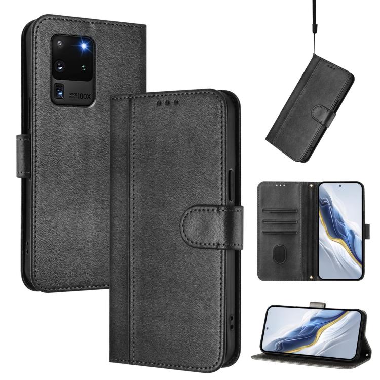Line Splicing Buckle Retro Leather Phone Case, For Samsung Galaxy S21 5G, For Samsung Galaxy S21+ 5G, For Samsung Galaxy S21 Ultra 5G, For Samsung Galaxy S20 Ultra, For Samsung Galaxy S20, For Samsung Galaxy S20+