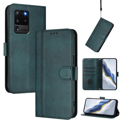 Line Splicing Buckle Retro Leather Phone Case, For Samsung Galaxy S21 5G, For Samsung Galaxy S21+ 5G, For Samsung Galaxy S21 Ultra 5G, For Samsung Galaxy S20 Ultra, For Samsung Galaxy S20, For Samsung Galaxy S20+