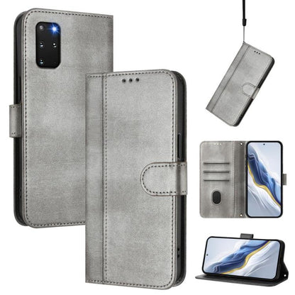 Line Splicing Buckle Retro Leather Phone Case, For Samsung Galaxy S21 5G, For Samsung Galaxy S21+ 5G, For Samsung Galaxy S21 Ultra 5G, For Samsung Galaxy S20 Ultra, For Samsung Galaxy S20, For Samsung Galaxy S20+