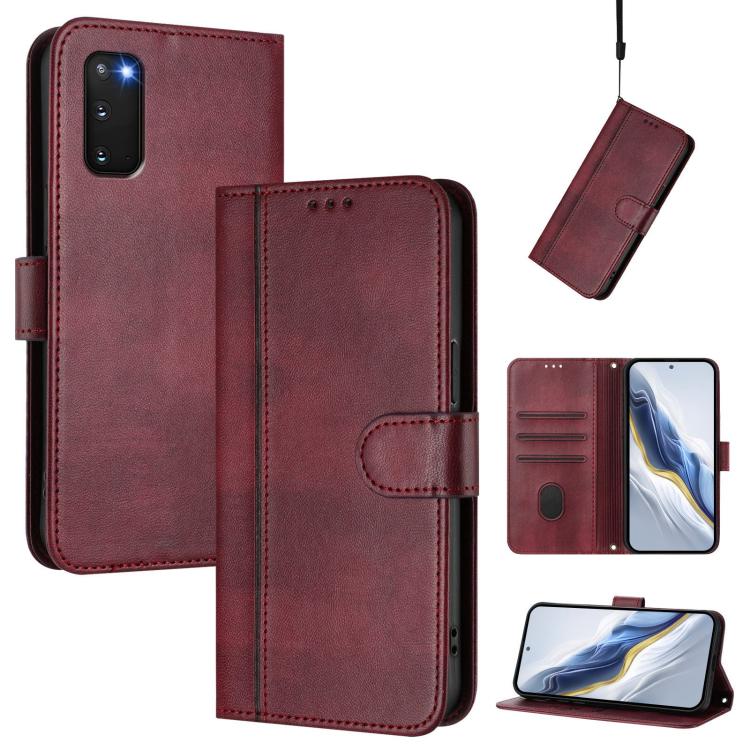 Line Splicing Buckle Retro Leather Phone Case, For Samsung Galaxy S23 5G, For Samsung Galaxy S20 FE, For Samsung Galaxy S22 Ultra 5G, For Samsung Galaxy S22+ 5G, For Samsung Galaxy S22 5G, For Samsung Galaxy S21 FE 5G