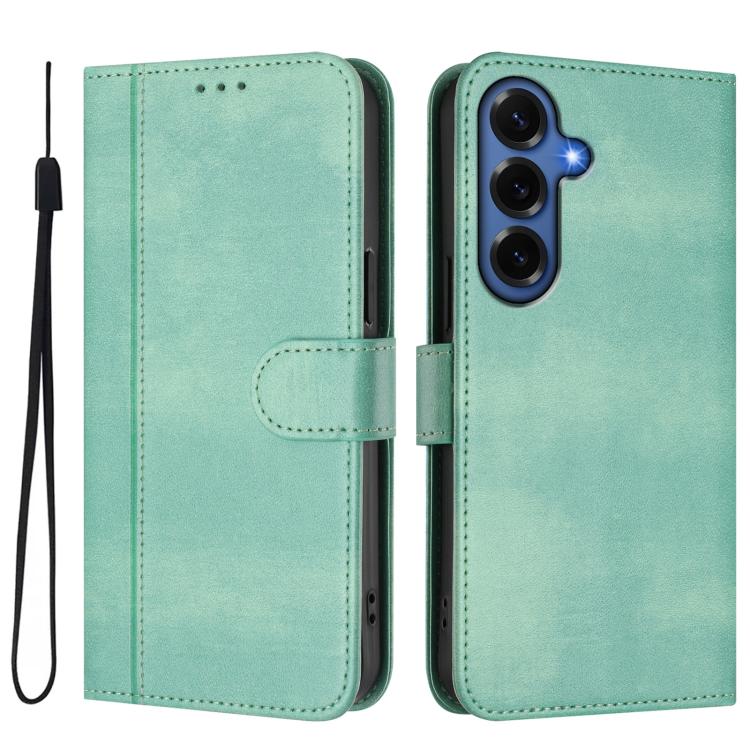 Line Splicing Buckle Retro Leather Phone Case, For Samsung Galaxy S26+ 5G, For Samsung Galaxy S25 Edge 5G, For Samsung Galaxy S26 Ultra 5G, For Samsung Galaxy S26 5G, For Samsung Galaxy S25 / S24 5G, For Samsung Galaxy S25+ / S24+ 5G