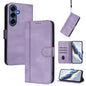 Line Splicing Buckle Retro Leather Phone Case, For Galaxy S26 FE 5G, For Samsung Galaxy S26 Ultra 5G, For Samsung Galaxy S26+ 5G, For Samsung Galaxy S25 Edge 5G, For Samsung Galaxy S25 / S24 5G, For Samsung Galaxy S25+ / S24+ 5G