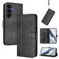 Line Splicing Buckle Retro Leather Phone Case, For Galaxy S26 FE 5G, For Samsung Galaxy S26 Ultra 5G, For Samsung Galaxy S26+ 5G, For Samsung Galaxy S25 Edge 5G, For Samsung Galaxy S25 / S24 5G, For Samsung Galaxy S25+ / S24+ 5G
