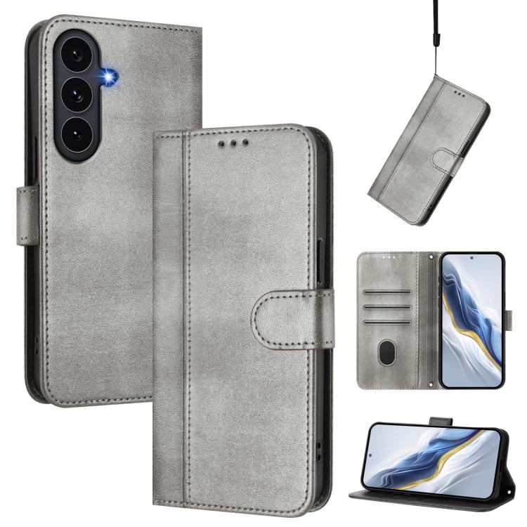 Line Splicing Buckle Retro Leather Phone Case, For Galaxy S26 FE 5G, For Samsung Galaxy S26 Ultra 5G, For Samsung Galaxy S26+ 5G, For Samsung Galaxy S25 Edge 5G, For Samsung Galaxy S25 / S24 5G, For Samsung Galaxy S25+ / S24+ 5G