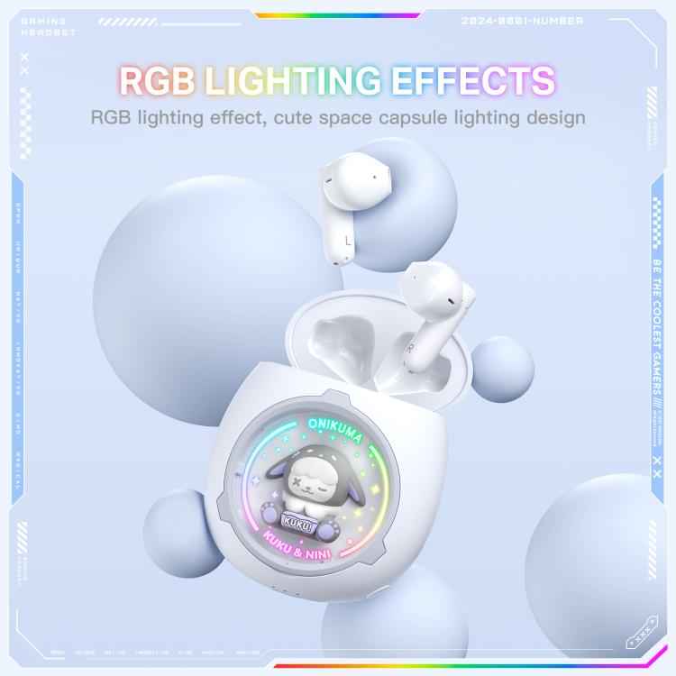 ONIKUMA T302 RGB Cute Unique Doll BT 5.4 Wireless Earphones