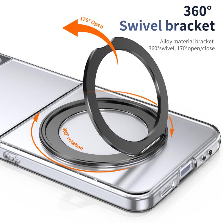 Integrated Ice-feel High-transparency 360-Degree Rotating Stand MagSafe Folding Phone Case